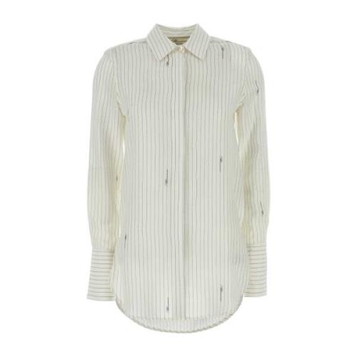 Zijden Bedrukte Shirt Blumarine , White , Dames