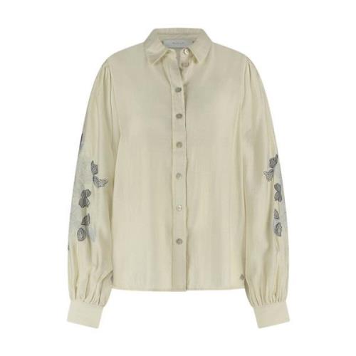 Milanova Lange Mouw Blouse Nukus , Beige , Dames