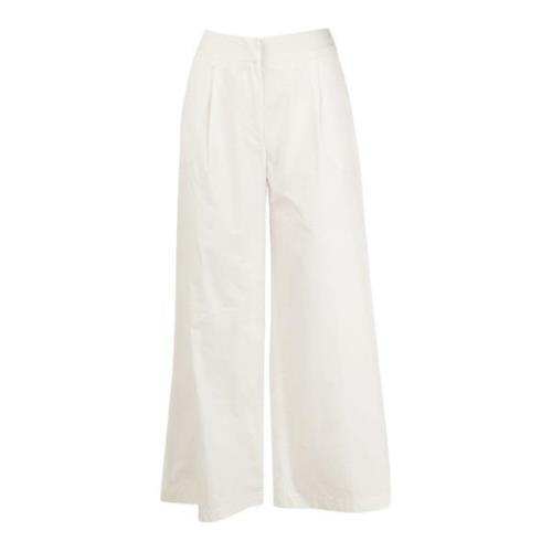 Wijde Pijp Zomerbroek Wit Outlet Fracomina , White , Dames