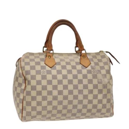 Pre-owned Canvas handbags Louis Vuitton Vintage , White , Dames