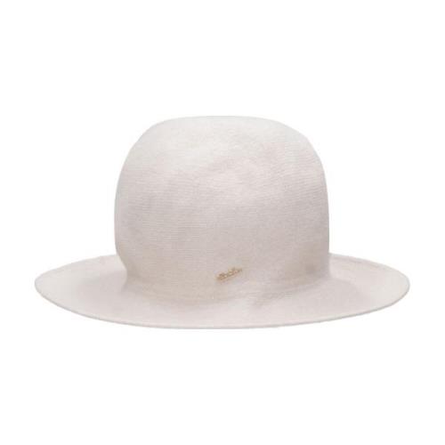 Wol Kasjmier Cloche Hoed Borsalino , White , Unisex