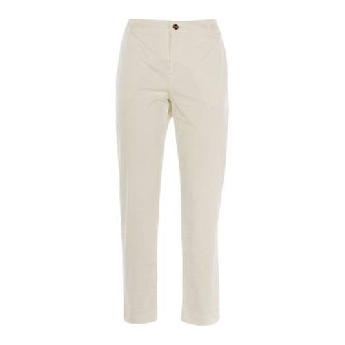 Katoenen chino broek voor dames Fracomina , White , Dames