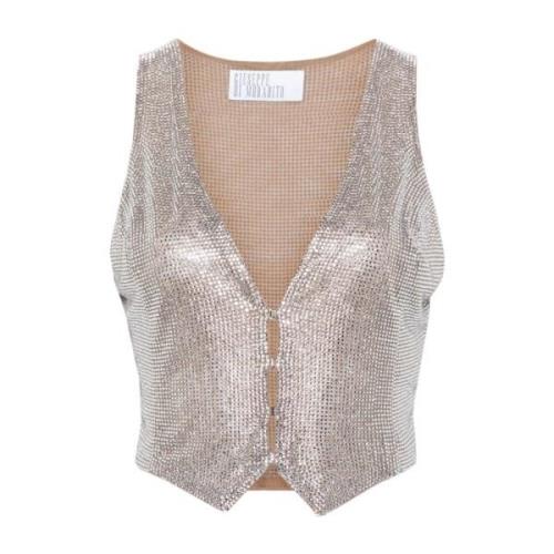 Kristal Beige Vest Giuseppe Di Morabito , Beige , Dames