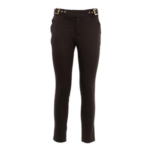 Elegante Zwarte Chino Broek Fracomina , Black , Dames