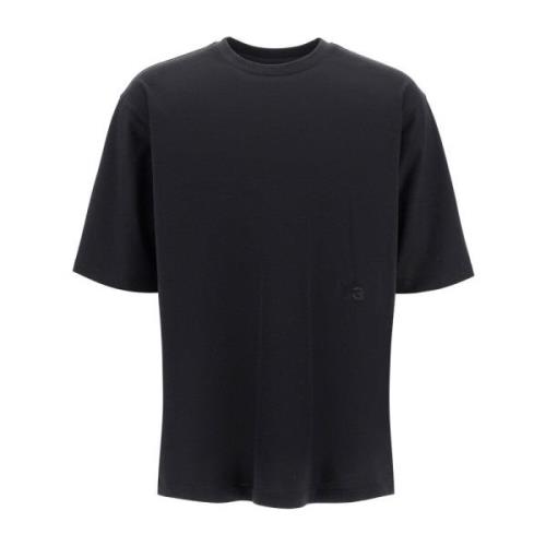 Boxy Katoenen T-shirt Y-3 , Black , Heren