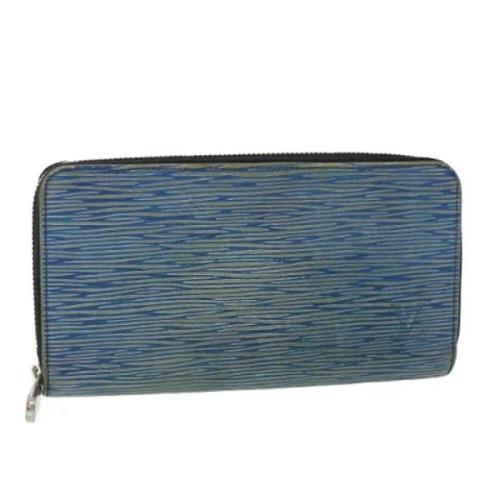 Pre-owned Leather wallets Louis Vuitton Vintage , Blue , Dames