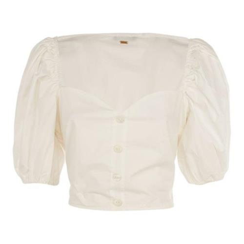 Elegante witte zomerblouse Fracomina , White , Dames