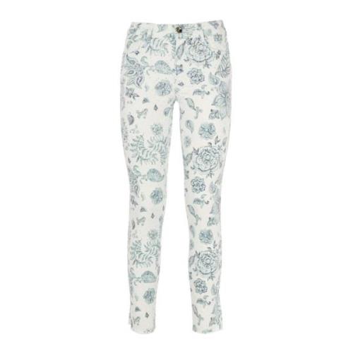 Hoge Taille Skinny Bloemenbroek Outlet Prijs Fracomina , Multicolor , ...