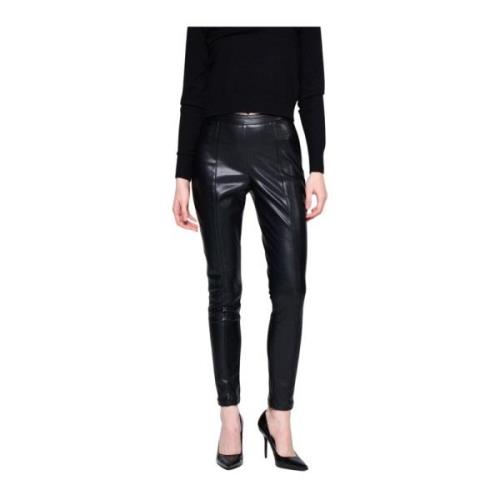 Ecopelle Elastische Taille Leggings Silvian Heach , Black , Dames