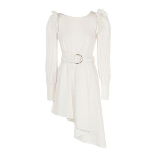 Witte Zomerjurk met Riem Fracomina , White , Dames