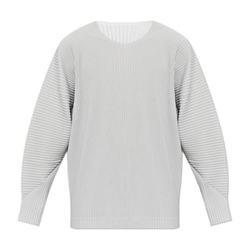 Geplooide longsleeve t-shirt van Homme Plisse Issey Miyake , Gray , He...