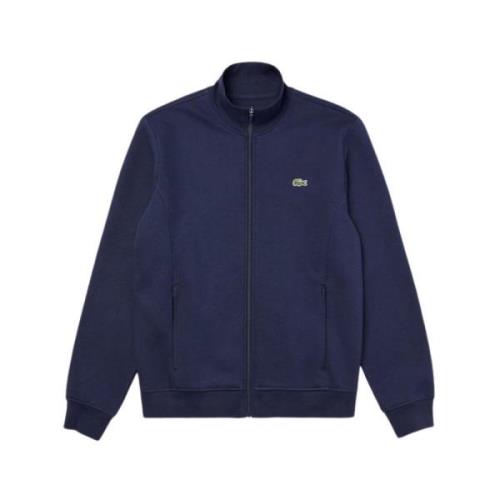 Blauwe Zip Sweater Basic Sportief Model Lacoste , Blue , Heren