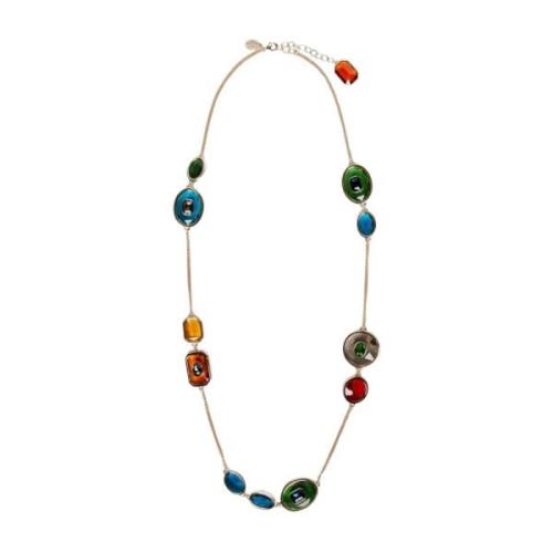 Eclectische Stenen Ketting Max Mara Weekend , Multicolor , Dames