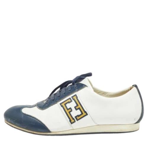 Pre-owned Leather sneakers Fendi Vintage , White , Heren