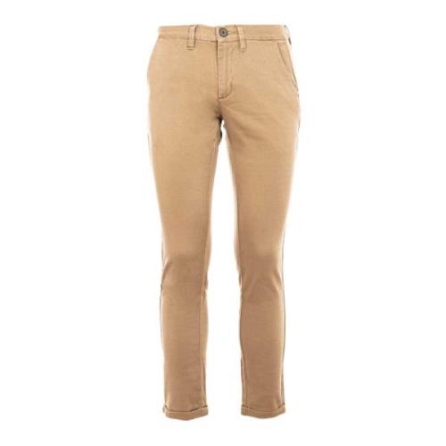 Heren Katoenen Chino Broek Sun68 , Brown , Heren