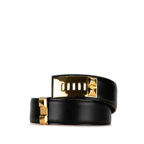 Pre-owned Leather belts Hermès Vintage , Black , Dames