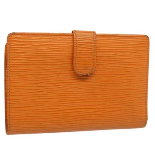 Pre-owned Leather wallets Louis Vuitton Vintage , Orange , Dames