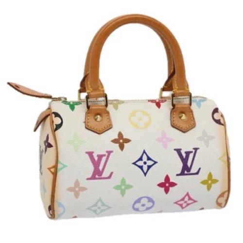 Pre-owned Canvas handbags Louis Vuitton Vintage , White , Dames