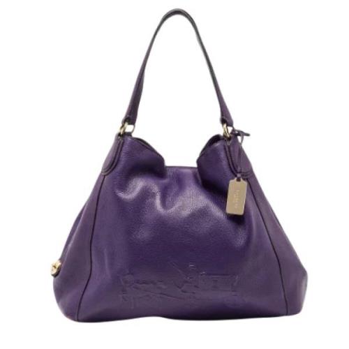 Pre-owned Leather shoulder-bags Coach Pre-owned , Purple , Dames