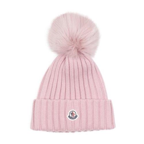 Pastel Pink Hoed voor Stijlvolle Look Moncler , Pink , Dames