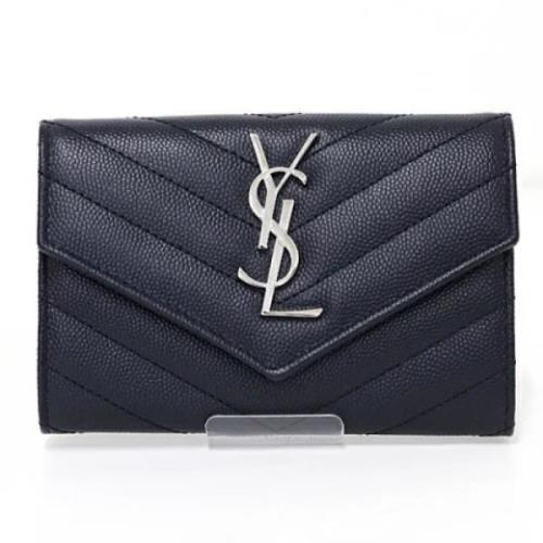 Pre-owned Leather wallets Yves Saint Laurent Vintage , Black , Dames