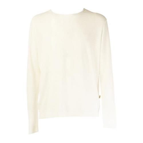 Katoenen Crewneck Sweater Wit Outlet Liu Jo , White , Heren