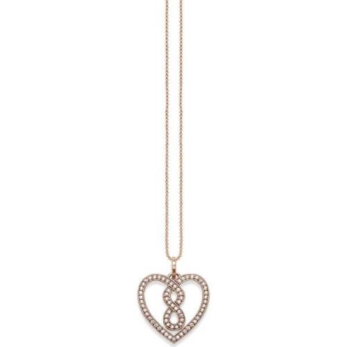 Infinity Hart Pavé Ketting Roségoud Thomas Sabo , Yellow , Dames