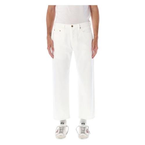 Witte Skate Denim Jeans Aw24 Golden Goose , White , Heren