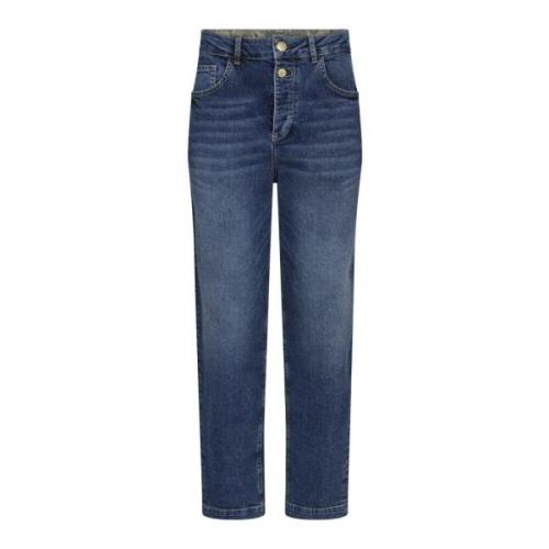 Mom Fit Geprinte Jeans Blauw MOS Mosh , Blue , Dames