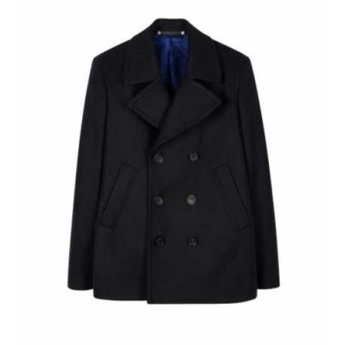 Marineblauwe Wollen Peacoat Klassieke Stijl Paul Smith , Blue , Heren