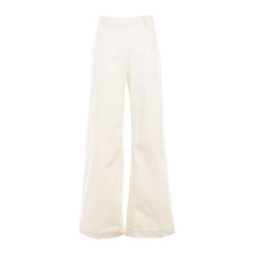 Witte Denim Flare Broek voor Dames Tommy Hilfiger , White , Dames