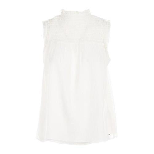 Mouwloze witte top ruffle stijl Tommy Hilfiger , White , Dames