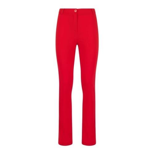 Slim Fit Rode Broek met Zijband Detail Patrizia Pepe , Red , Dames