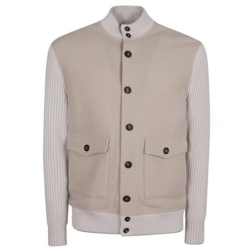 Beige Wollen Jas voor Mannen Eleventy , Beige , Heren