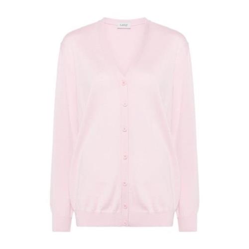 Roze Roze Wol V-Hals Trui MRZ , Pink , Dames