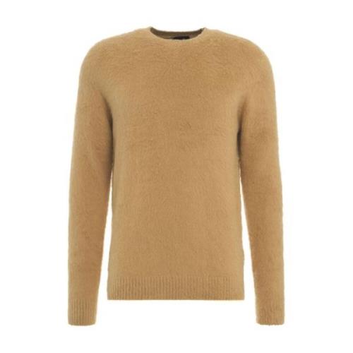 Bruine Gebreide Trui Aw24 Handwas Roberto Collina , Brown , Heren