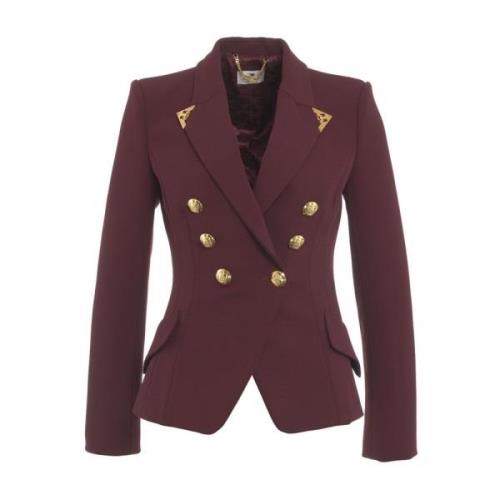 Rode Blazer Aw24 Dameskleding Elisabetta Franchi , Red , Dames