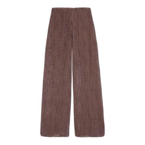 Velvet Wide Leg Pants Cortana , Brown , Dames