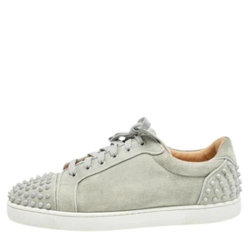 Pre-owned Suede sneakers Christian Louboutin Pre-owned , Gray , Heren