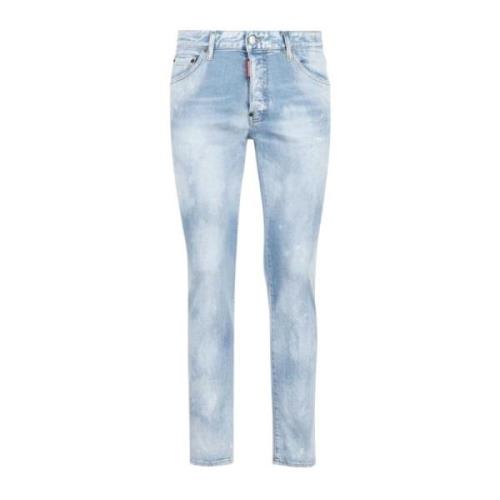 Blauwe Slim Fit Jeans Ss22 Dsquared2 , Blue , Heren