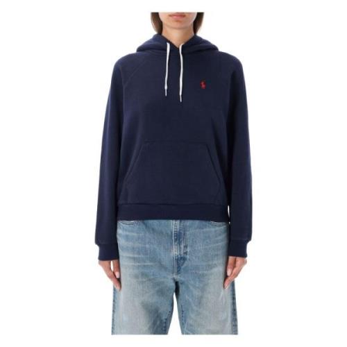 Klassieke Pony Hoodie Navy Gebreid Ralph Lauren , Blue , Dames