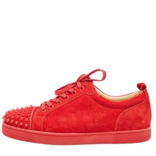 Pre-owned Suede sneakers Christian Louboutin Pre-owned , Red , Heren