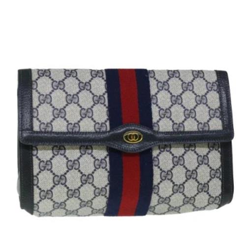 Pre-owned Canvas clutches Gucci Vintage , Gray , Dames