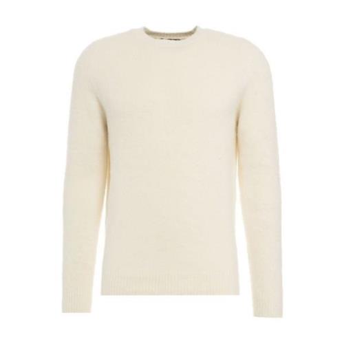 Witte Gebreide Trui Aw24 Roberto Collina , White , Heren