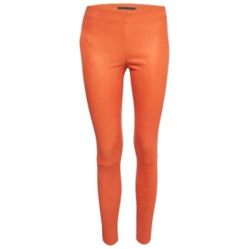 Pre-owned Leather bottoms Ralph Lauren Pre-owned , Orange , Dames