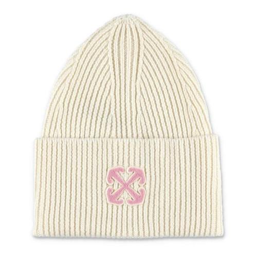 Ivoor Pijl Beanie Hoed Off White , Beige , Dames