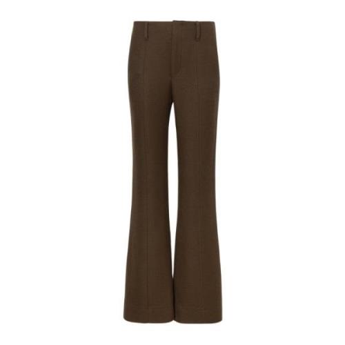 Wollen Twill Broek Klassieke Vrouwelijke Snit Proenza Schouler , Green...