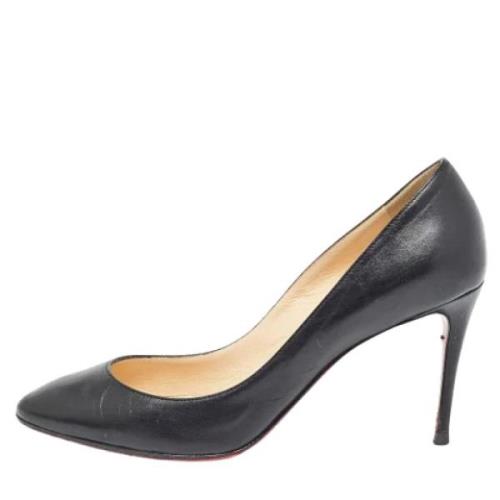 Pre-owned Leather heels Christian Louboutin Pre-owned , Black , Dames