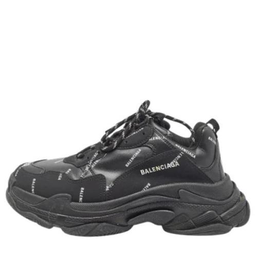 Pre-owned Leather sneakers Balenciaga Vintage , Black , Heren