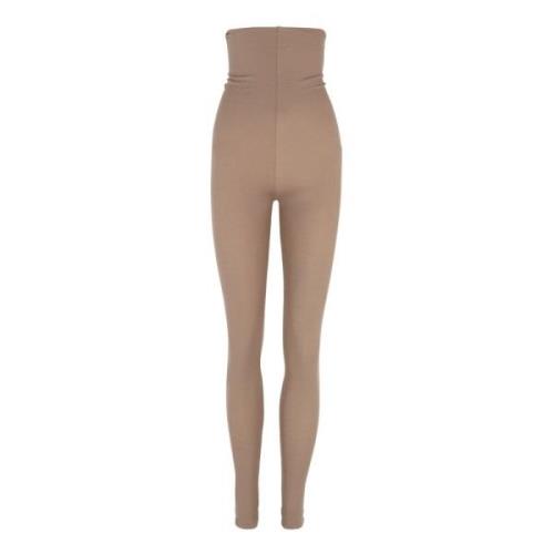 Hoge taille stretch leggings in cacao Cortana , Brown , Dames